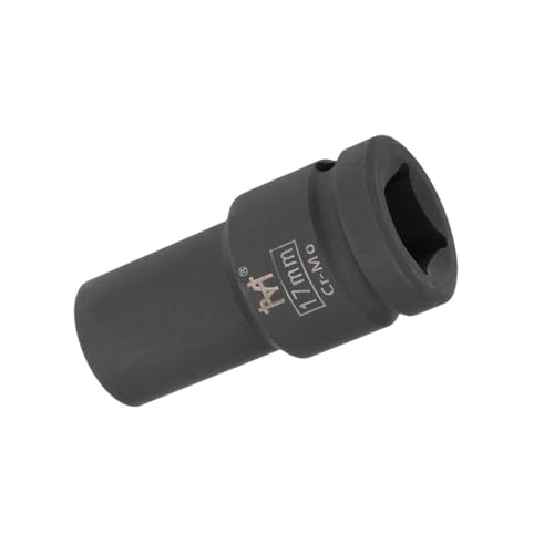 Unifizz 3/4 Inch Drive - 17mm Deep Impact Socket with 6 Point Design, Heat-Treated Cr-V Steel 78mm Length, Metric Sizes