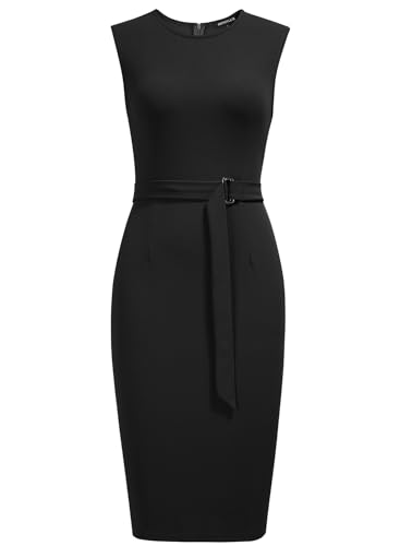 Women's Crewneck Sleeveless Wedding Guest Formal Cocktail Dresses