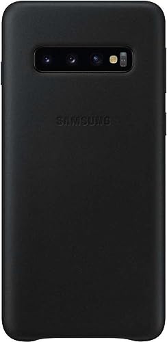 Samsung Protective Leather Case for Galaxy S10 - Hardwearing Genuine Leather Phone Case - Black, Wireless Charging Compatible
