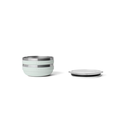Image of YETI Rambler Low Bowls, Vacuum Insulated, Stackable and Nestable Stainless Steel Bowl with Lid, 0.7 Quart, Ridgeline