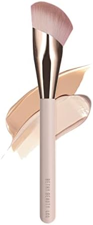 Bethy Beauty Angled Liquid Foundation Brush for Makeup,Large Powder Brush for Face ,Best Angled Flat Concealer Brush Under Eye, brocha para base de maquillaje