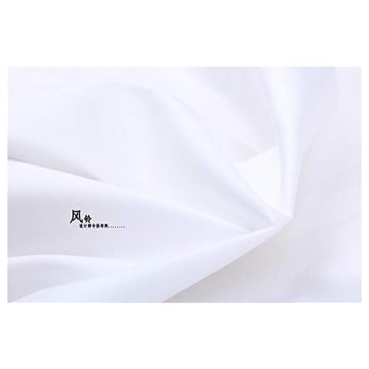 Tissu Pour Couture Au Metre- Tissu De Gaze De Coton Stretch Mi-Épais En Sergé De Coton Double Face, Blanc Cassé (0,5 M)