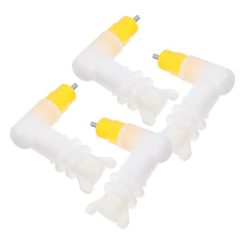 Artibetter Abreuvoir Automatique pour Petits Oiseaux et Cailles, Tétine d'eau à Double Joint Étanche en PP Joint Épaissi, Lot de 4 pour Installation Avicole