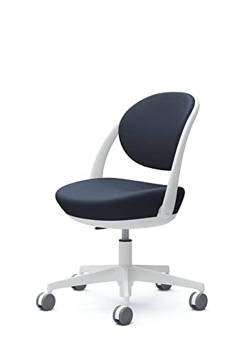 オカムラ パラベル パーソナルチェア 在宅ワーク対応 5本脚ウレタンキャスター ホワイト ダークブルー 8CBAEW-FKY4