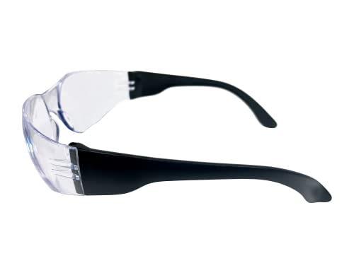 21jWC5CInHL. SL500  - Pac-Dent iWear Disposable Eyewear with Fog Resistant Coated Lenses, Snap-On and Loop-Through Frames are Lightweight + Comfortable, 12-Pack, Black, (SG012BK-A)
