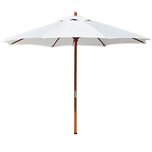 Parasol de balcon extérieur avec protection solaire UV et mât en bois solide