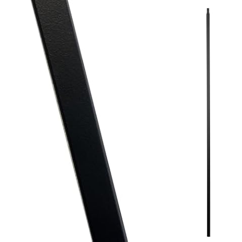 Affordable Stair Parts - 1/2" Plain BAR (Contractor 15-Pack) Stair Parts Modern Hollow (Real Satin Black not Matte) Metal Spindles - 1/2" x 44" Tall Cover
