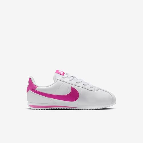 Nike Cortez EasyOn Little Kids' Shoes (DM0951-104, White/Laser Fuchsia) Size 93