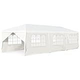 COSTWAY Pavillon 3x9m, Gartenpavillon mit 8 abnehmbaren Seitenwände & Fenstern, Partyzelt, Festzelt, Gartenzelt, UV-Schutz, für Garten, Party, Hochzeit