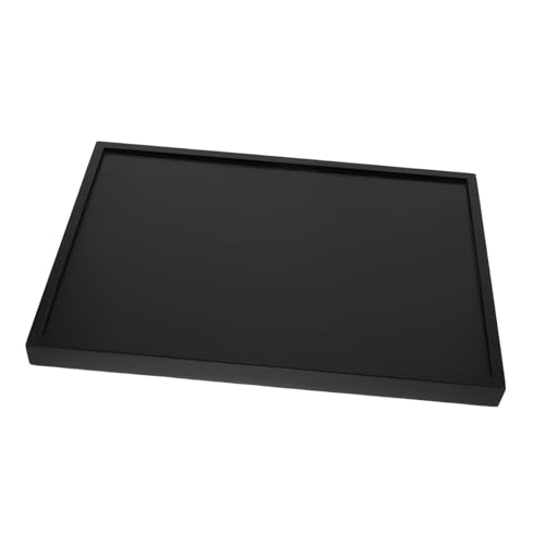 UTHCLO 黒い木の長方形の食品トレイ 黒木のサービングトレイ 家の装飾 木製の前菜