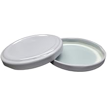 70MM White Twist-Lug Metal with Plastisol Liner 24 PCS. Two Dozen for Candle Jar, Canning Jar, Works with Lug Lid Jars