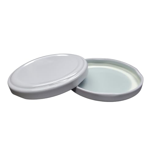 70MM White Twist-Lug Metal with Plastisol Liner (48 PCS. Four Dozen) for Candle Jar, Canning Jar, Works with Lug Lid Jar