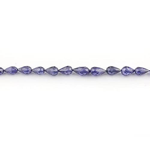 Zircon bleu perles briolettes gouttes facettées 6 pouces SB3547