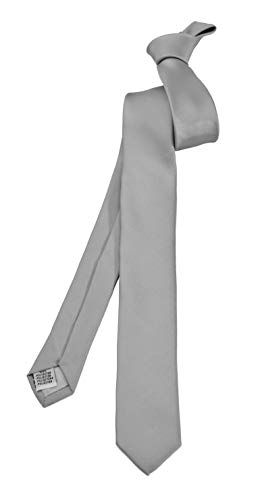 ADAMANT Herren Krawatte schmal 5cm breit 150cm lang deutsche Markenkrawatte, hellgrau