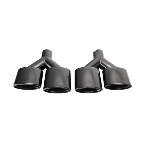 Embout silencieux tuyau d'échappement voiture universel double inox noir 57mm