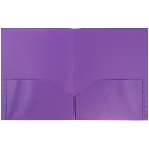 JAM PAPER Plastic 2 Pocket POP Folders - Durable School Folders - Assorted Primary Colors - 6/Pack