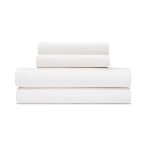 BleuBully 100% Tencel™ Modal Sateen Sheet Set, Made from Beechwood Fibers, Buttery Soft, Cooling & Breathable, Pure Beech Sateen (Ivory White, King)