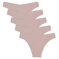 Kit 5 Calcinhas Tanga Costura Poliamida Huxter Bege