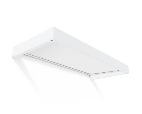 Canopia by Palram Auvent de Porte d'entrée Sophia 95x215cm Marquise de Porte, Protection Contre la Pluie et Le Soleil pour Maison,Blanche, Blanc Translucide