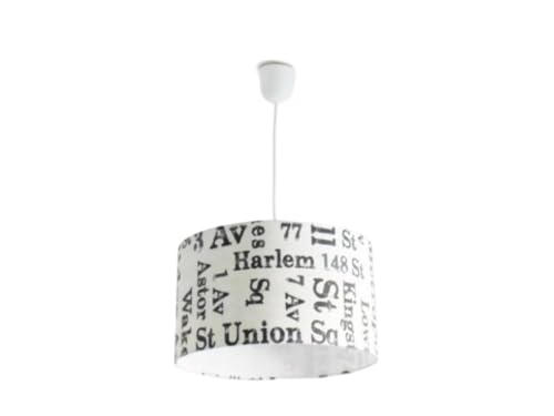 Lustre suspension plafonnier abat-jour loft - industriel - Harlem - new york - usa Luminaire diamètre personnalisé cylindre rond idée cadeau anniversaire décoration...