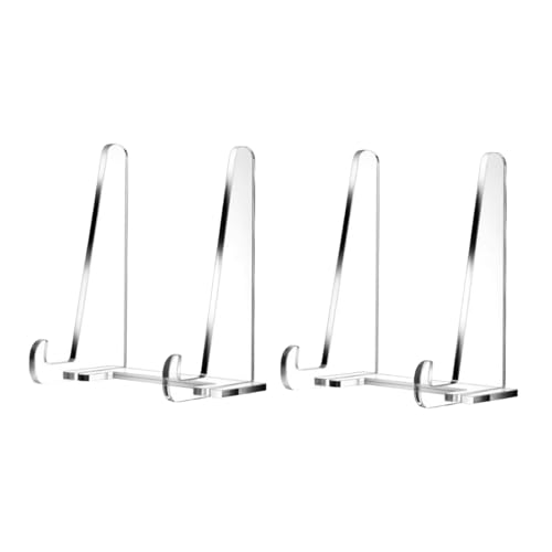 Sharplace Soporte de Acrílico, Soporte para Libros, Caballete Estable de para Libros de Cocina, Placas de Fotos, Placas Decorativas, 2 Piezas, Individual