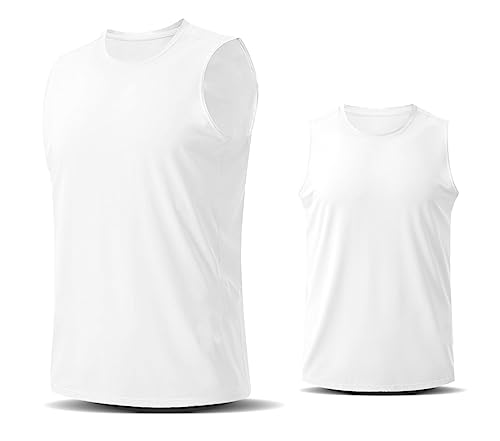 HOTCAT Camiseta sin mangas para hombre, paquete de 3, camiseta deportiva sin mangas, camiseta interior para correr, correr, gimnasio, entrenamiento, Negro + Gris + Blanco, M