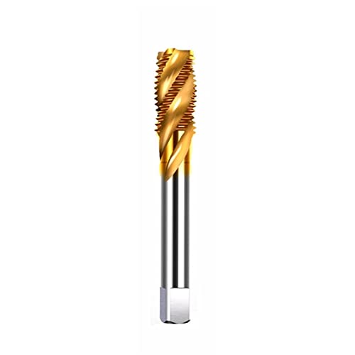 1PC HSS Titanium Coating Screw Tap Drill Bit M3 M3.5 M4 M5 M6 M8 M10 M12 Metric Spiral Groove Straight Flute Thread Tap Hand Tools MINGPING (Color : Spiral Groove, Size : M4x0.7)