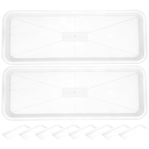 EXCEART 10個 長方形プラスチック製鉢受け皿 耐久性のある再利用可能な植物用トレイ 水漏れ防止 ガーデニング用 多肉植物や盆栽に