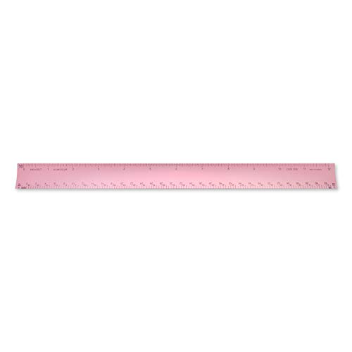Image of Alumicolor Aluminum Architect Hollow Scale for School, Office, Art and Drafting, 12IN, Pink