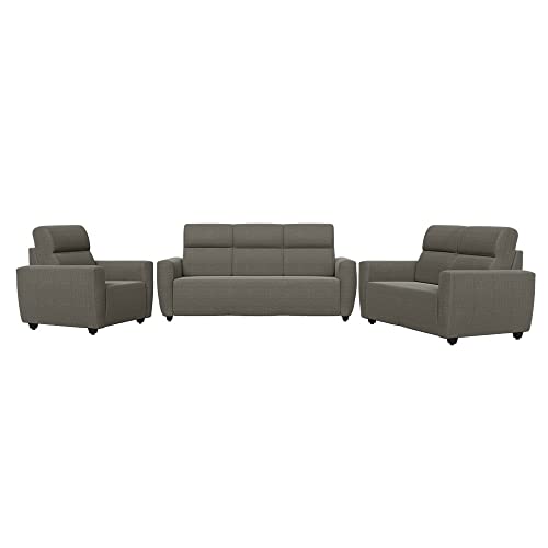 Image of Wakefit Sofa Set | 3 Year Warranty | Sofa 6 Seater, 6 Seater Sofa for Living Room, Wooden Sofa Set, Sofa Set 3+2+1 Seater - Belize(Omega : Grey)
