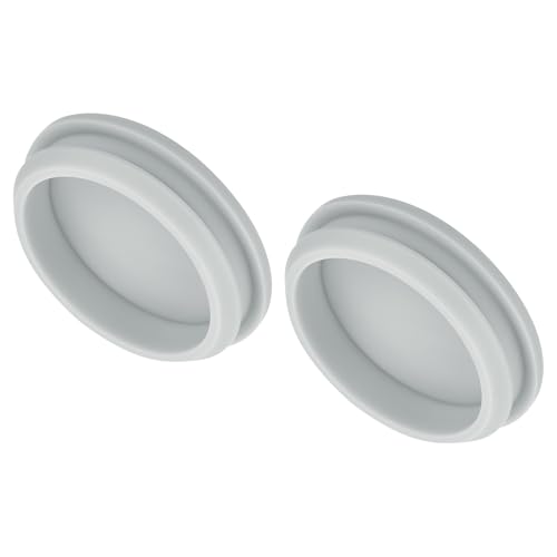 Image of MECCANIXITY 2pcs Silicone Snap in Locking Hole Plugs,48.6mm /1.9 Inch Mounting Diameter Narrow Groove Width 5mm Panel Seal Cover Round for Kitchen Bulkheads Waterproof Sealing Plugs Grey
