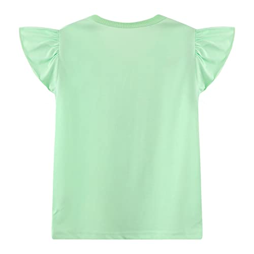 Image of Girls Graphic T Shirts 3 Pack 100% Cotton Short Sleeve Tees for Toddler Little Big Girls Cute Printed Casual Summer Tops