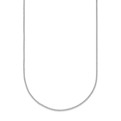 Diamond2Deal Platinum Polished 1.3mm Solid Cable Chain Necklace 16