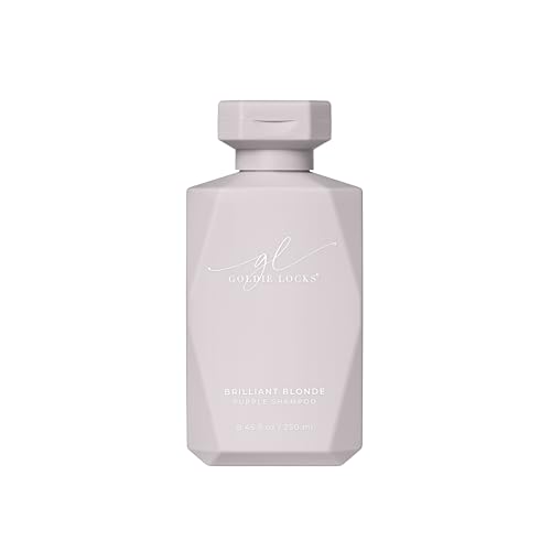 Goldie Locks Brilliant Blonde Purple Shampoo - Brightens & Tones Blonde Grey & Lightened Hair - Neutralizes Brass - Sulfate-Free - Safe for Extensions & Color-Treated Hair - Protein-Free - 8.45 fl oz