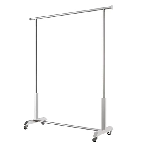 Percheros burro Perchero Resistente Con Ruedas, Estante De Ropa De Acero Inoxidable Con Base En Forma De T, Barra Para Ropa De Gran Capacidad Para Uso En Dormitorios Y Comercios, Pl(Size:100X40X160CM)