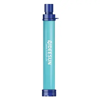 Straw Water Filter, Personal Survival Filtration, Emergency Preparedness, Water Purifier Survival Outdoor Tool, Hiking, Camping, Portable Water Filter for Streams and Lakes, 0.1 Micron Water Filter
