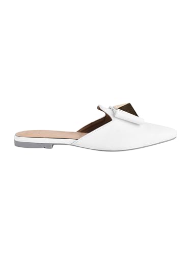 Image of The White Pole Slip on Slides Flat Mules Bellies Jutti Sandals for Women and Girls