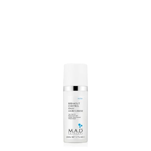 M.A.D Skincare Breakout Control - Hidratante diario para piel propensa al acné, 50 ml