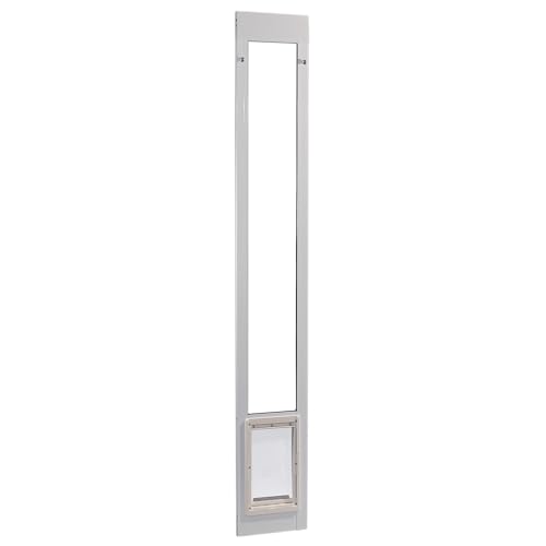 Ideal Pet Products Aluminum Pet Patio Door, Adjustable Height 77-5/8' to 80-3/8', 7' x 11-1/4' Flap Size, White