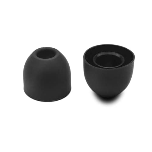 Cambridge Audio Pack mit 10 Ersatzspitzen aus Silikon/Memory-Schaum für Cambridge Audio Melomania 1/1+ True Wireless In-Ear-Monitore (L, Schwarzes Silikon)