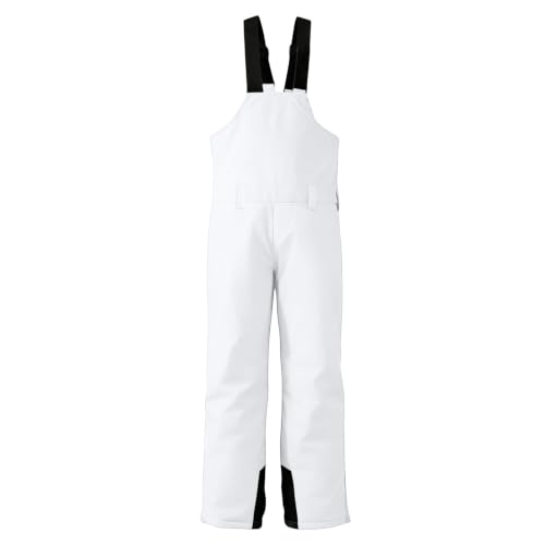 Snow Bibs Kids Waterproof Insulated Snowboard Snowpant with Pockets White - image 5
