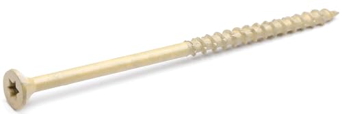 Image of #10 x 4 Inch Deck Screws - 200 Pcs, Exterior Wood Screws, Carbon Steel Star Drive, Coarse Threads, Anti-Corrosion, Tan Coated, Rust-Resistant for Decks, Fences, and Outdoor Projects | by IMSCREWS