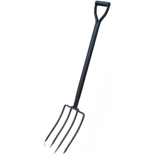 Tufduzoスコップ 鍬 農具 ス印パイプ柄フォーク4本爪共柄スチール柄農業フォーク農業用フォーク畜産干し草 ガーデンフォーク 除草 草刈 清掃干し草 除草 草刈 清掃 (A)