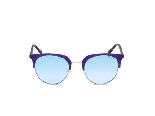 Image of GUESS Unisex-Adult Gu3026 GU3026 Wayfarer Sunglasses, matte blue & gradient blue, 52 mm