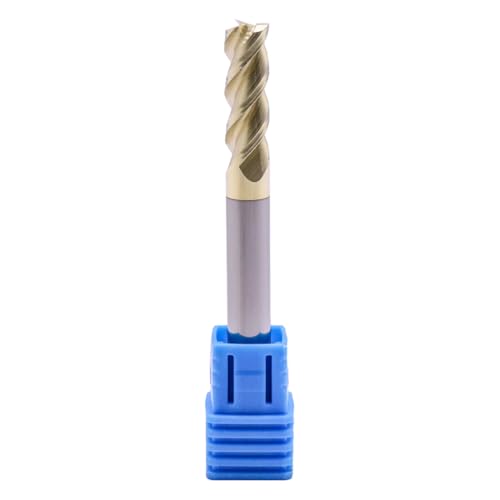 Image of 1 /4 inch 3 Flute 45 Solid Carbide Square End Mill for Aluminum, ZrN Coated | 45 Helix, 1 /4 inch Cutting Dia, 1 /4 inch Shank Dia, 3 /4 inch Length of Cut, 2-1 /2 inch Overall Length, for Milling Aluminum and Copper