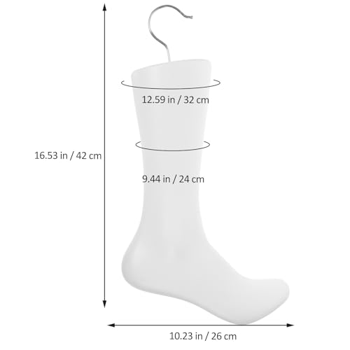 Pie maniquí plástico blanco para recrear looks de calcetines en vitrinas 3
