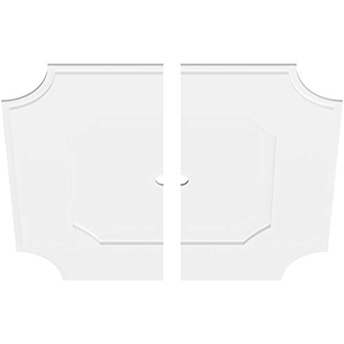 Image of Ekena Millwork CMP40LE2-02000 Locke Architectural Grade PVC Contemporary, Two Piece Urethane Ceiling Medallions 40 inchOD x 2 inchID x 24 inchC x 1 inchP
