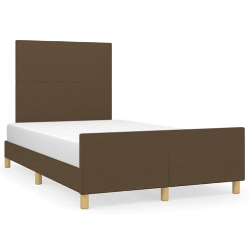 Juroupi Estructura de Cama con cabecero Estructura Cama Bed Frame Muebles de Dormitorio Tela marrón Oscuro 120x190 cm - 3270502