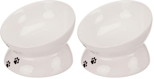 Trixie Futterstation für Katzen, Keramik, weiß (Packung mit 2)