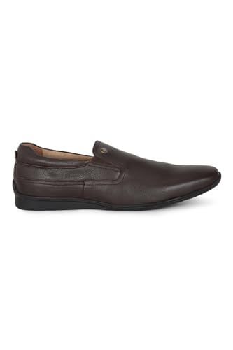 Image of Louis Philippe Men Premium Leather Breathable Lining Material Anti Slip Flat Heel TPR Sole Formal Slip-on Shoes